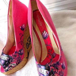 Ed Hardy Wedge Heels